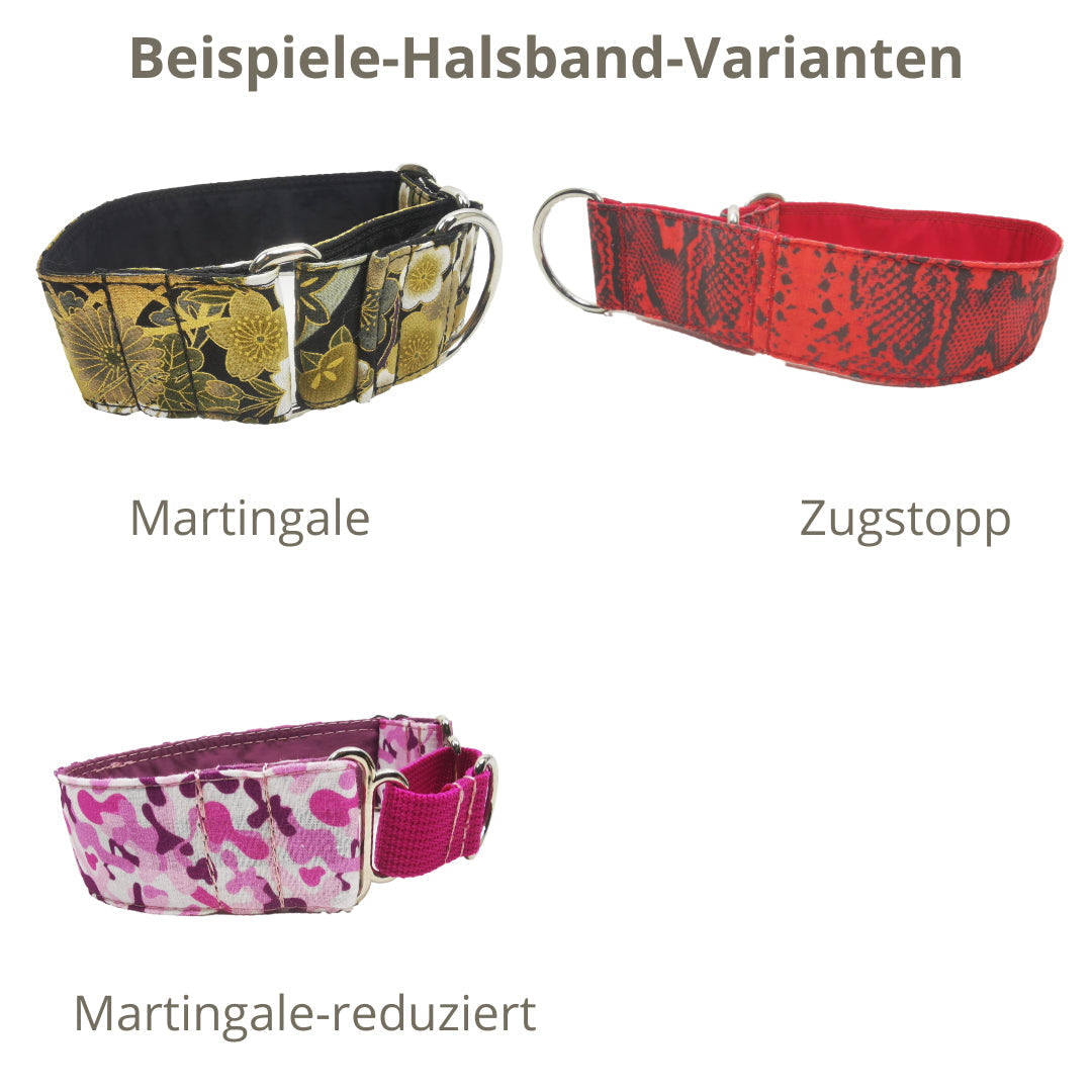 Hundehalsband "Weihnachten-Schneeflocke-rot-grün" Martingale-Zugstopp