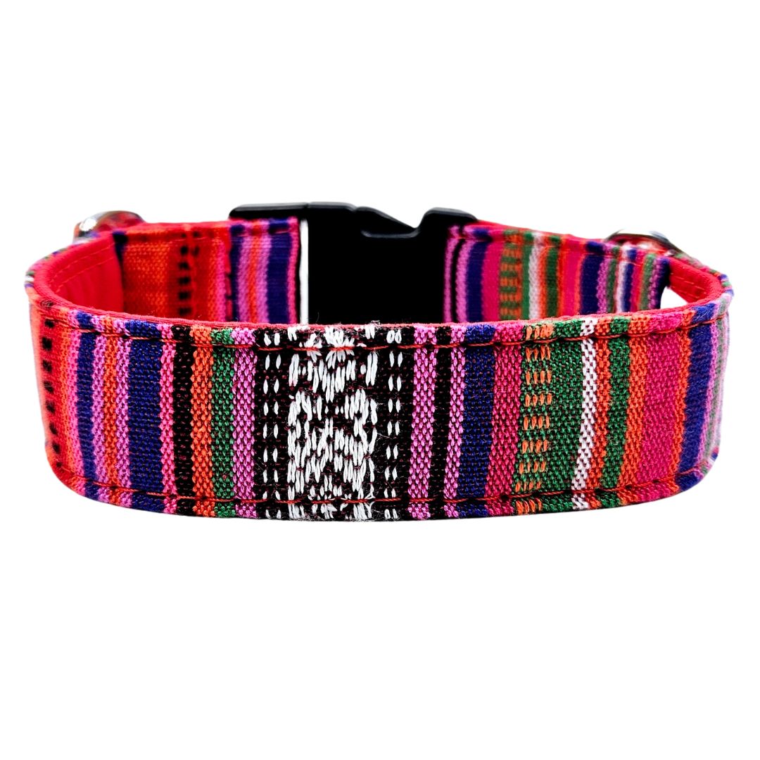 Sofortkauf-Hundehalsband "Mexico-rot" S (28-36 cm)