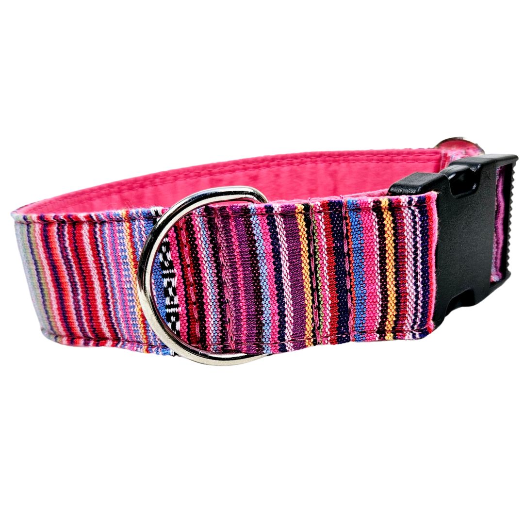 Sofortkauf-Hundehalsband "Mexico-pink2" M (34-42 cm)