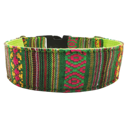 Sofortkauf-Hundehalsband "Mexico-grün2"M (34-42 cm)