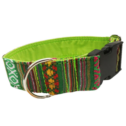 Sofortkauf-Hundehalsband "Mexico-grün2"M (34-42 cm)