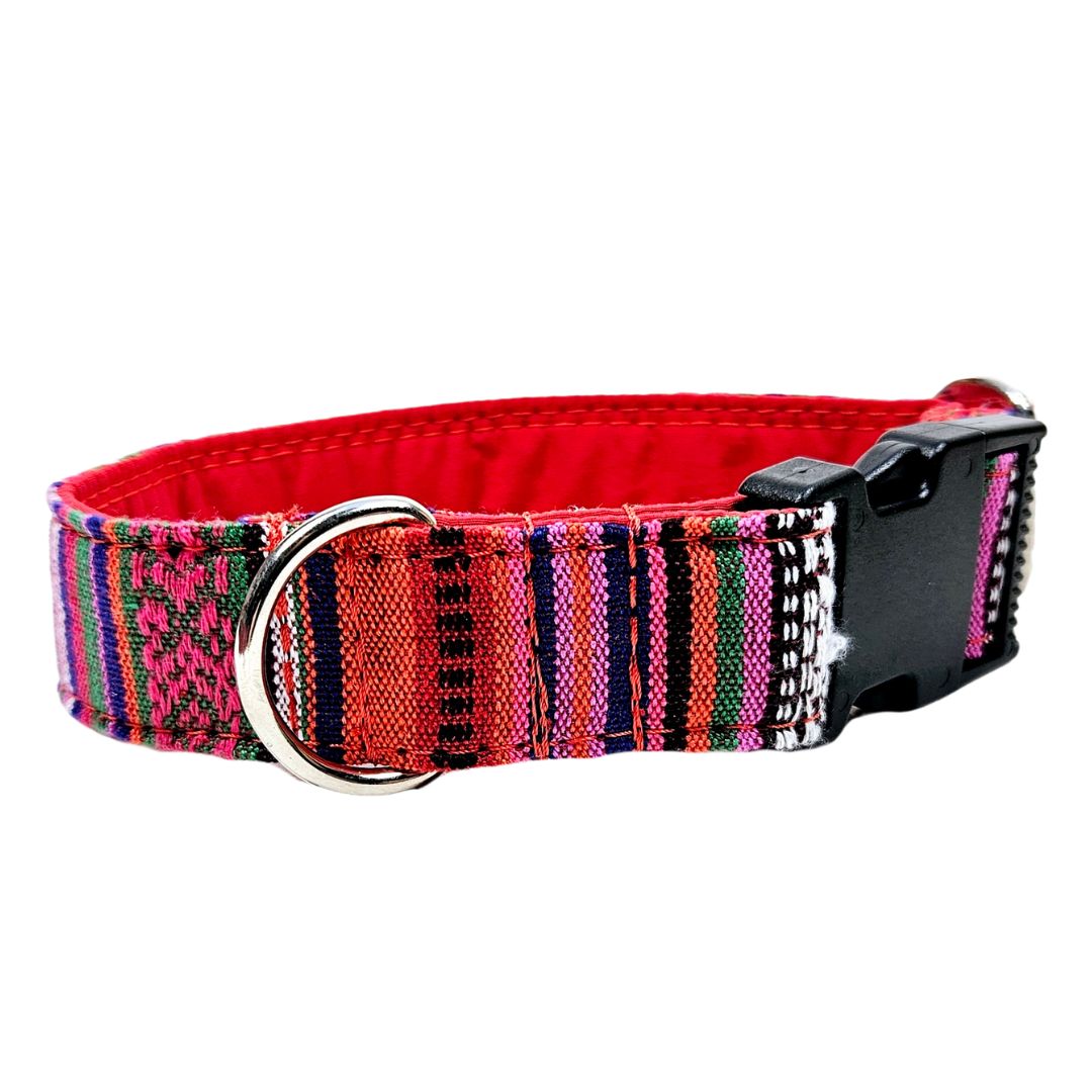 Sofortkauf-Hundehalsband "Mexico-rot" S (28-36 cm)